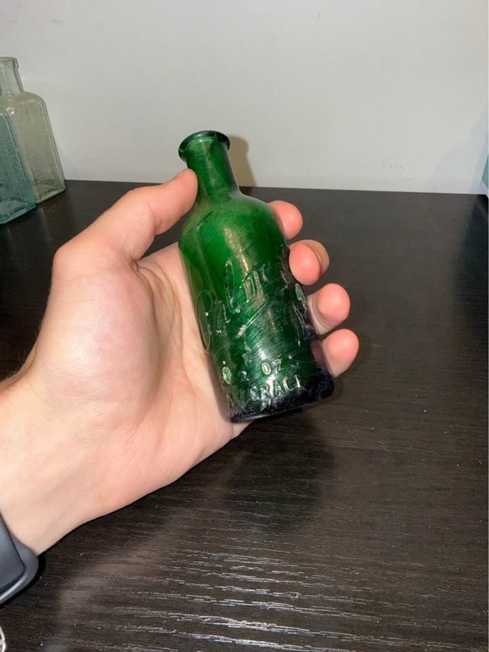 Antique Palmer Perfume Bottle Deep Emerald